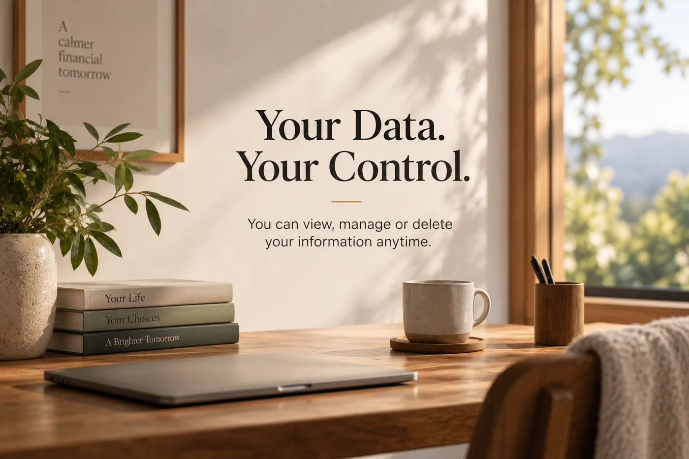Your Data. Your Control. You can view, manage or delete your information anytime.